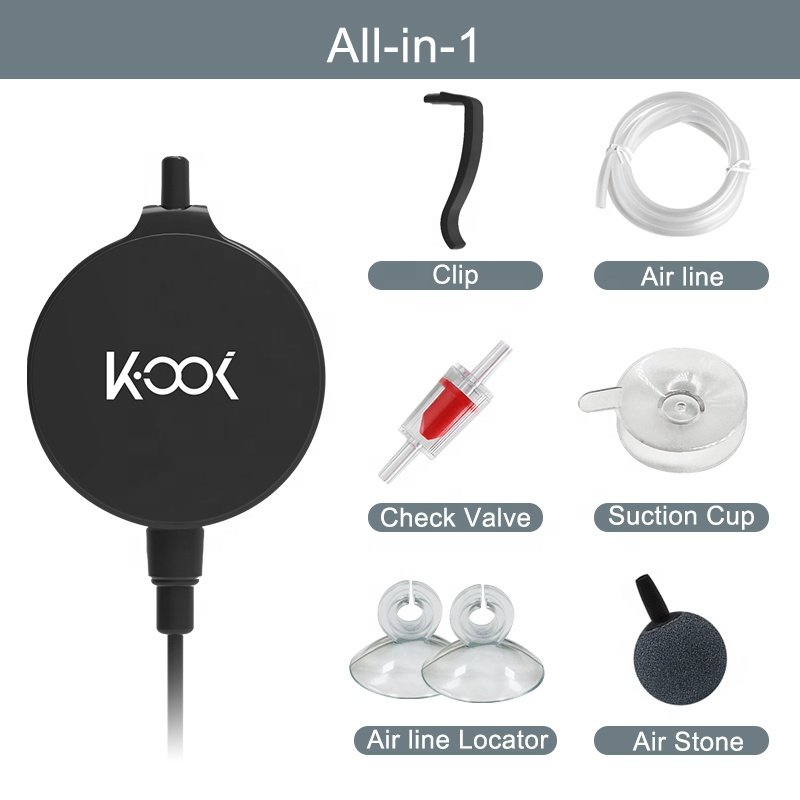 Hot sale 3 in 1 Suction cup clip hanging three ways round square small fish tank oxygen pump super silent mini aquarium air pump