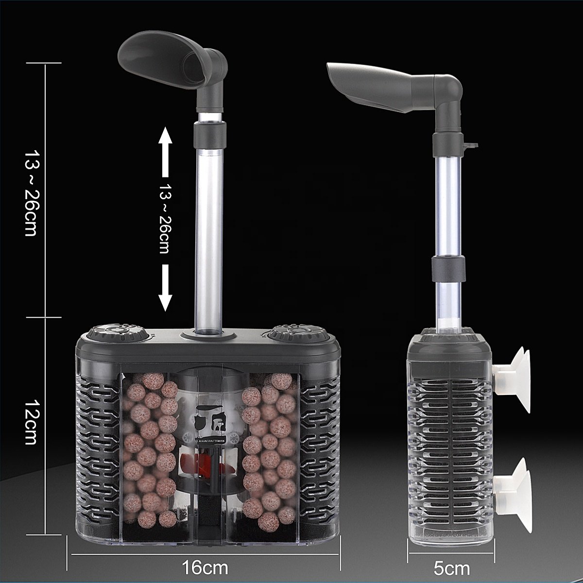 New Upgrade 7 in 1 aquarium internal power filter built-in filter pneumatic suction air lift oxygenation water goblin YA-8465