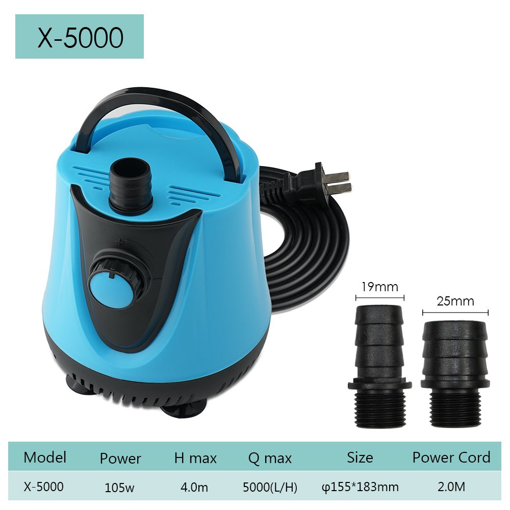105W Air Cooler Fan Water Pump Submersible Fountain Pump Aquarium Hydroponic Bottom Suction Water Pumps
