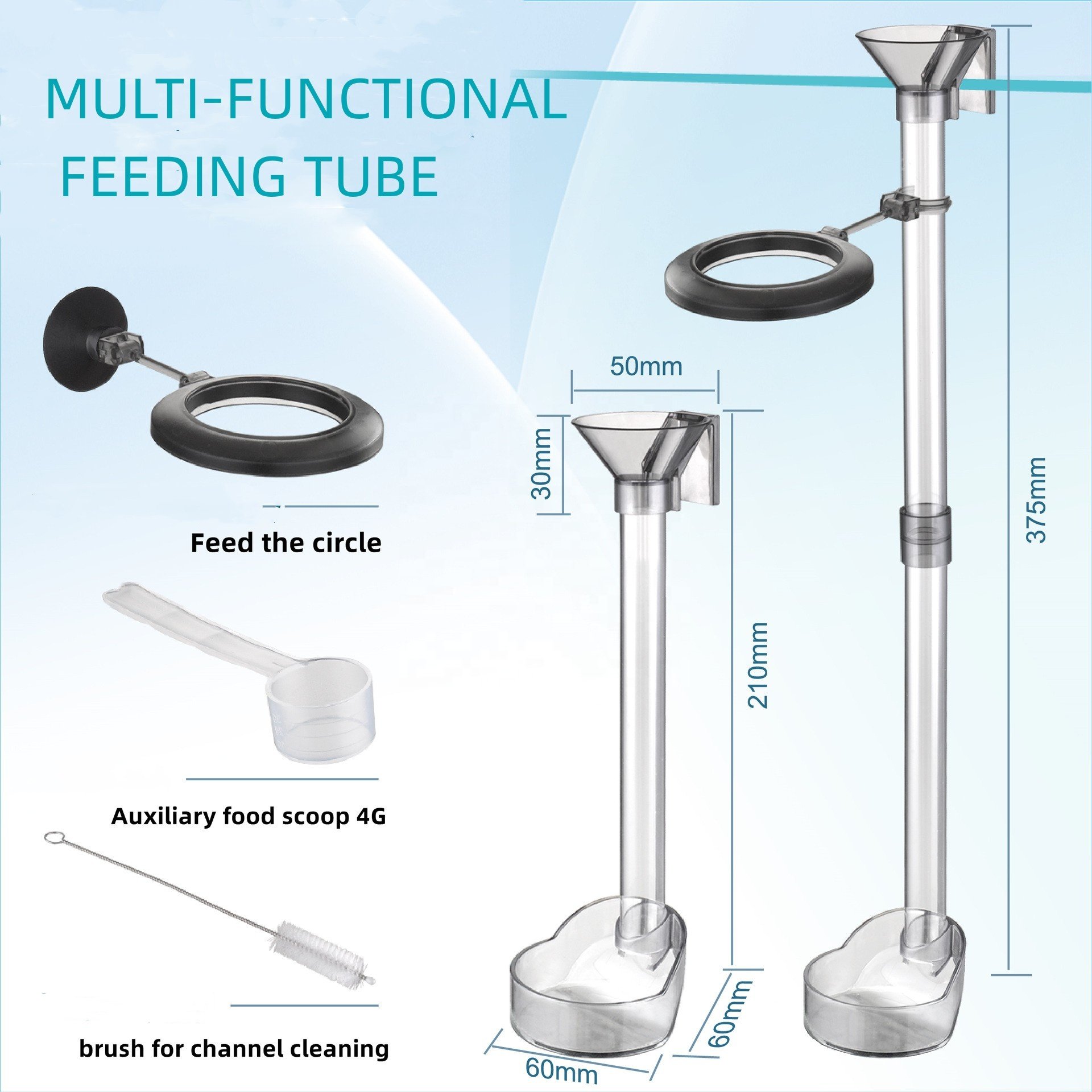 Fish Tank Directional Feeding Tube Aquarium Fish Feeder Tube Kit Aquariums Accessories 210mm Multi-functional Feeding Tube
