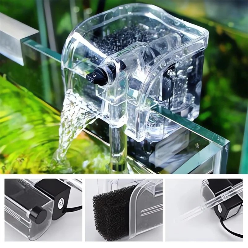 Multi Portable Adjustable 6.5w 680L/H Aquarium Filter Waterfall Hang On External Oxygen Pump Water Circulation Filter Pumps