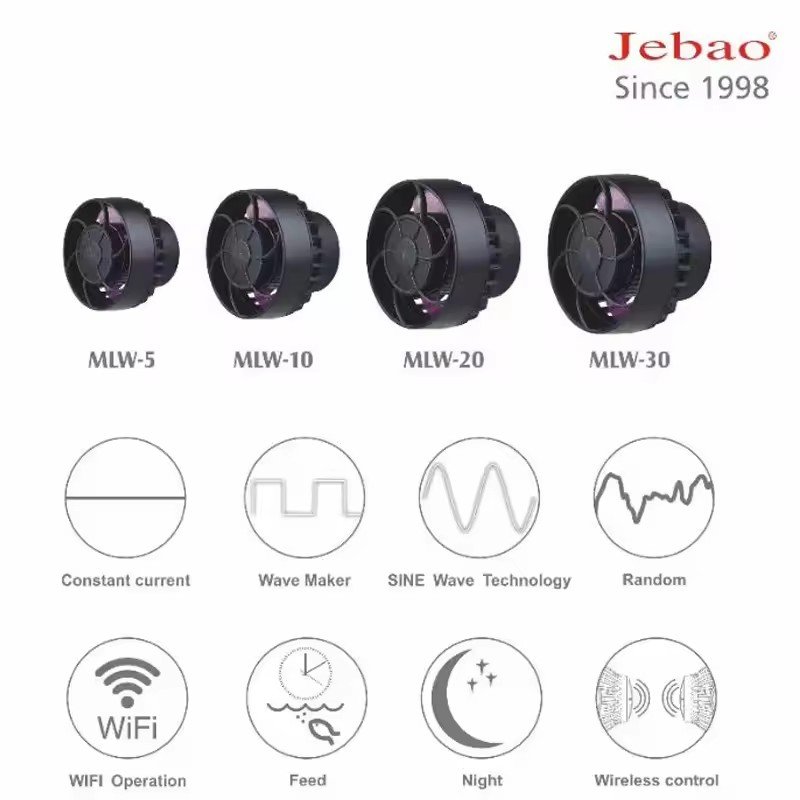 Jebao Smart Wave Maker Pump WiFi APP Controller LCD Display MLW MOW Aquarium Flow Pumps For Fish Tank Marine Reef Aquariums
