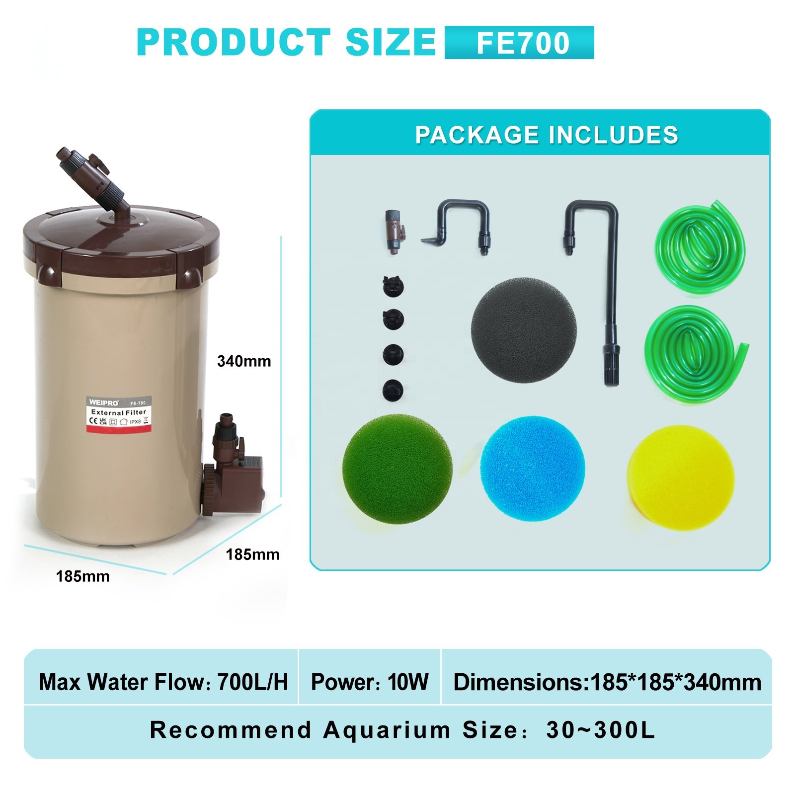 Factory Wholesale 10W/12W/19W ABS Plastic Aquarium External Filter Adjustable Water Flow External Filter for Aquarium Fish Tank