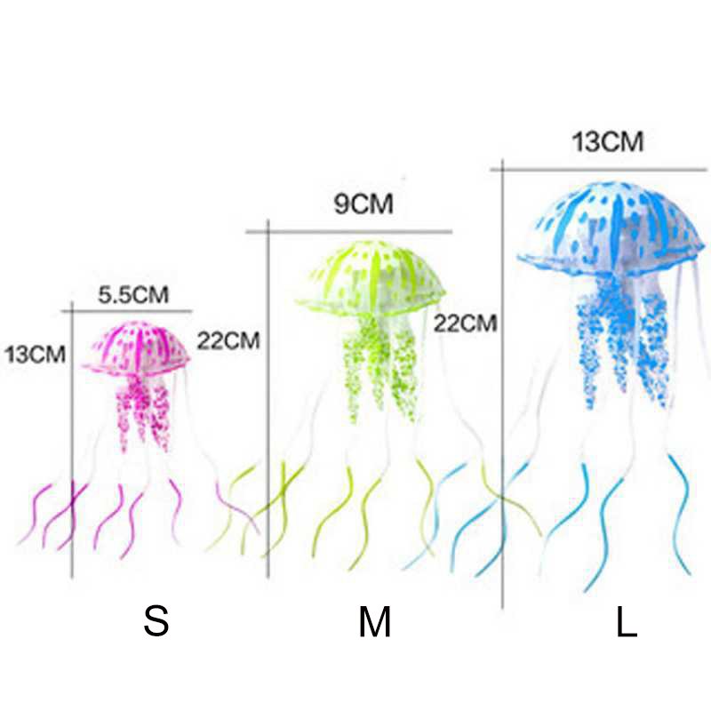 Aquarium Decoration Artificial Plant Jellyfish Swim Glowing Effect Fish Tanks Accessories Underwater Luminous Ornament Landscape