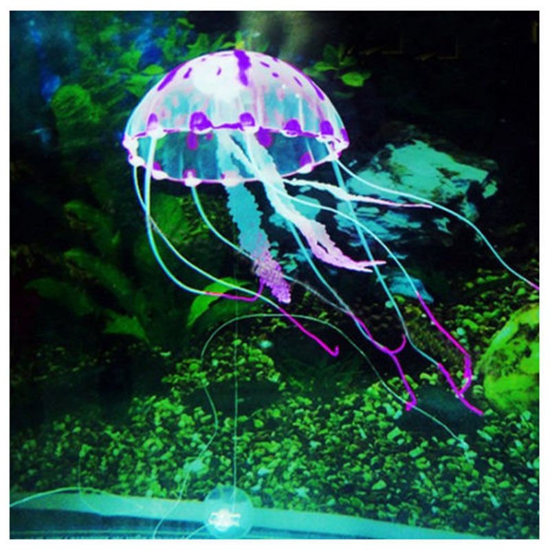 Aquarium Decoration Artificial Plant Jellyfish Swim Glowing Effect Fish Tanks Accessories Underwater Luminous Ornament Landscape