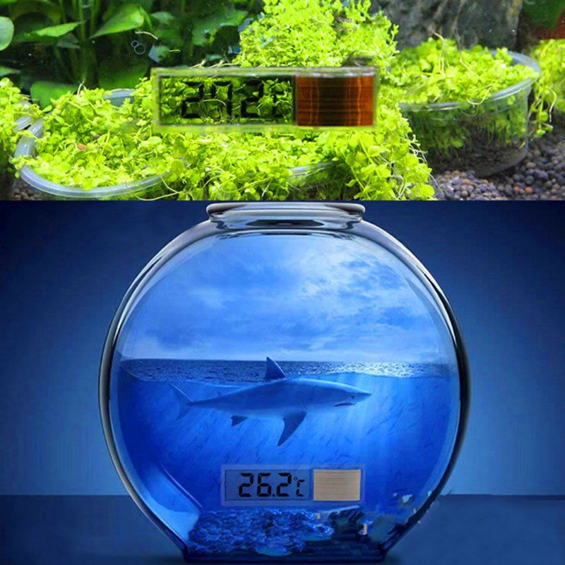 Plastic Metal 3D LCD Electronic transparent Digital Aquarium Thermometer Fish Tank Temp Meter Electronic naked eye temperature