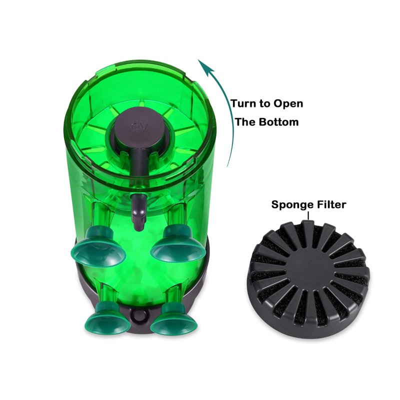 Qanvee Aquarium Fish Tank Fluidized Moving Bed Filter Bubble Bio Sponge Media Filter Box LH-300/600