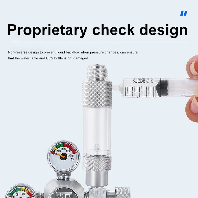 WYIN ZRDR CO2 metal bubble counter with fine adjustment solenoid valve Pressure reducing valve DIY bubble counter