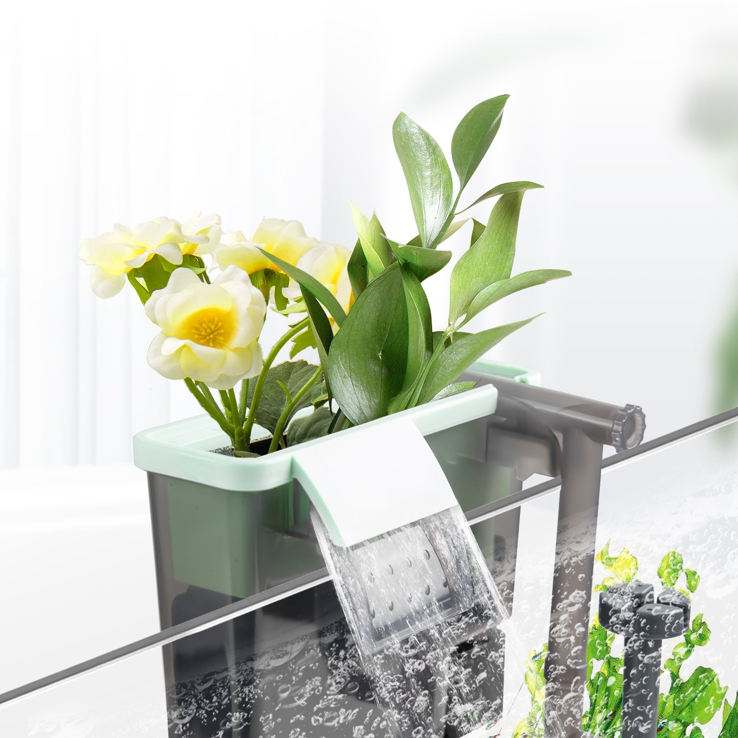 aquaponics plantable Aquarium Waterfall Filter fish Tank filter external filter for glass tank