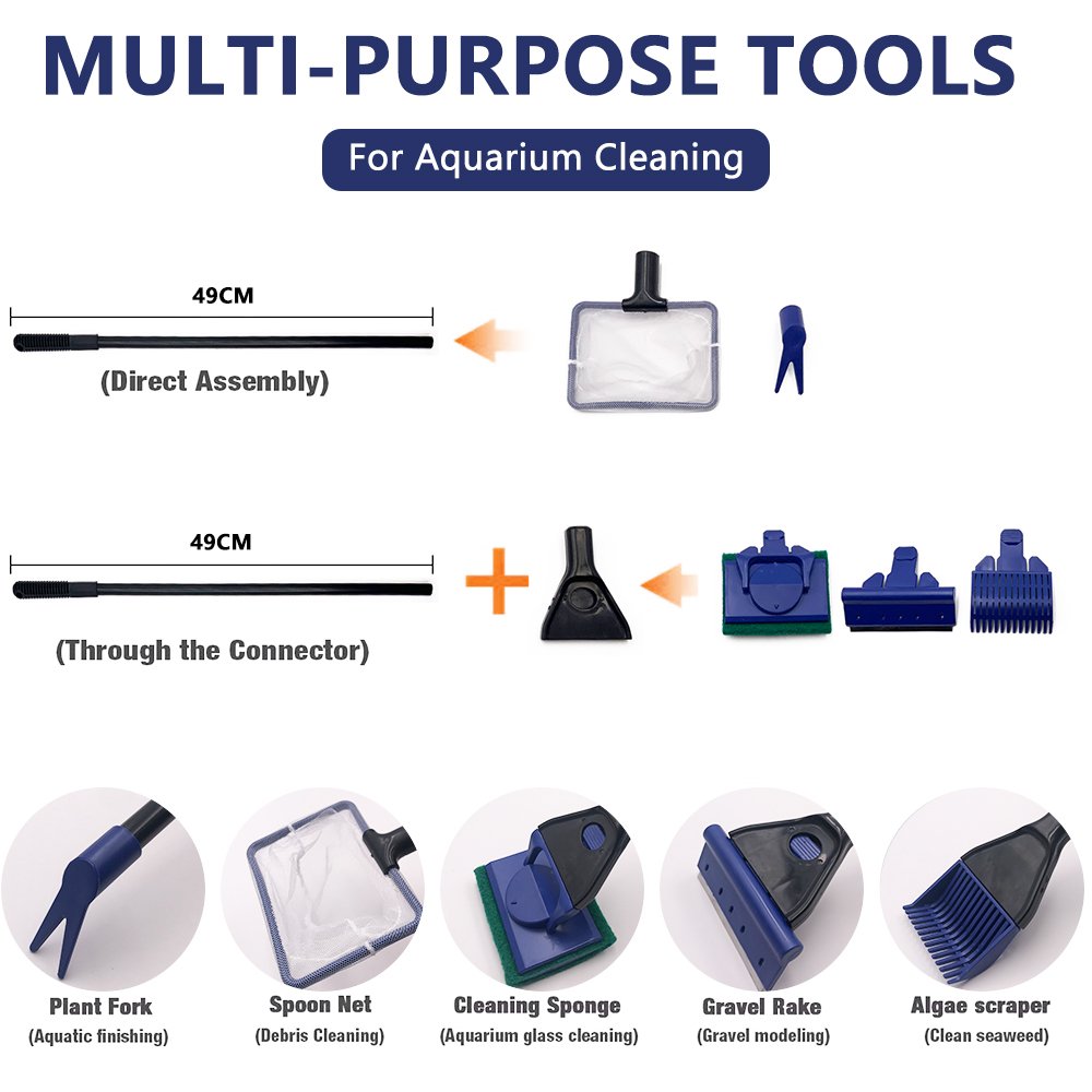 Aquarium accessories cleaning 5 in 1 aquarium clean tool kit for aquarium