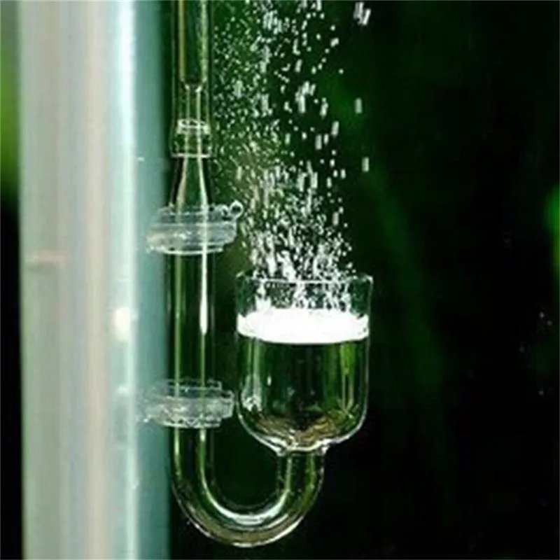 4 In 1 Aquarium CO2 Diffuser Set Carbon Dioxide Atomizer Check Valve U Shaped Connector Suction Cup For Fish Tank Planted Supply