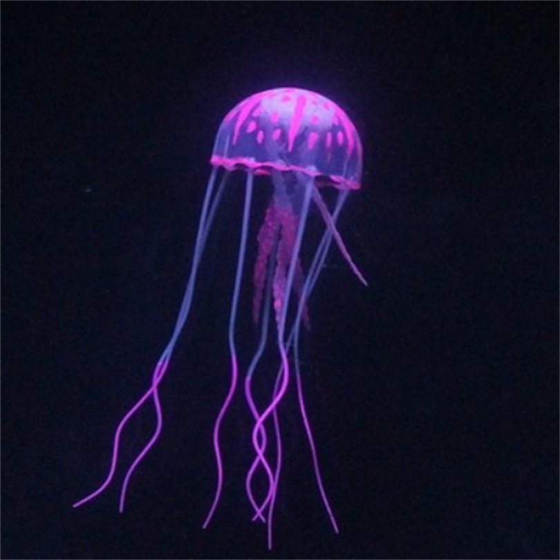 Aquarium landscaping Fish Tank Ornaments Eco-Friendly Glowing Effect Silicone Floating Simulation Artificial Jellyfish