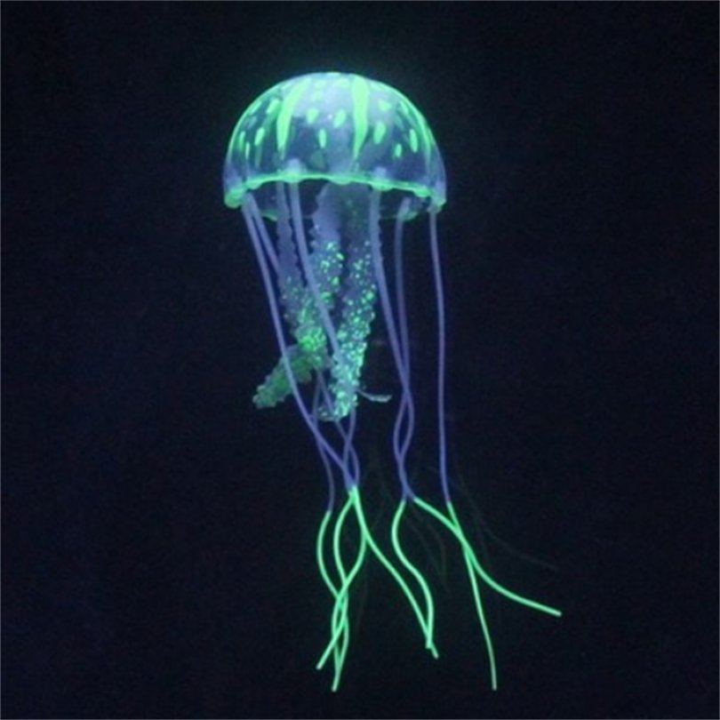 Aquarium landscaping Fish Tank Ornaments Eco-Friendly Glowing Effect Silicone Floating Simulation Artificial Jellyfish