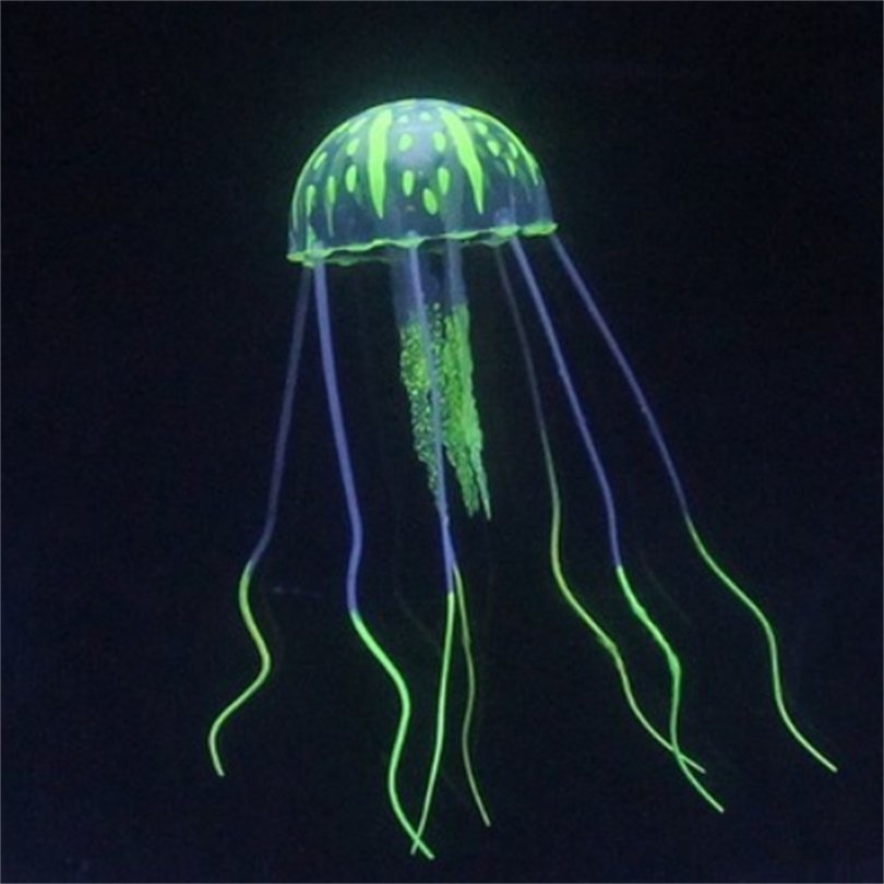 Aquarium landscaping Fish Tank Ornaments Eco-Friendly Glowing Effect Silicone Floating Simulation Artificial Jellyfish