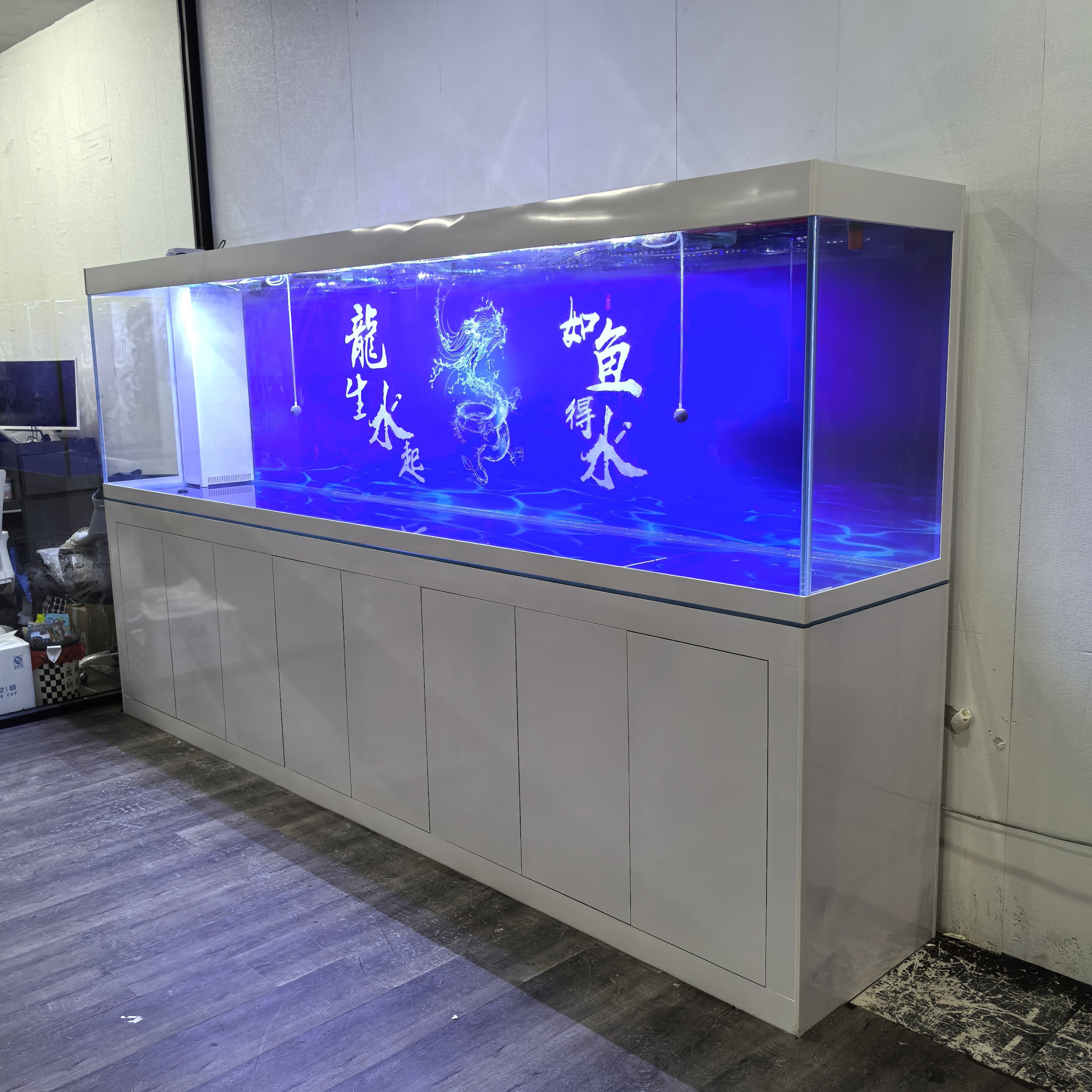 Large Rectangular countertop Glass 500 1000 gallons fish tank transparent cylindrical Glass acrylic fish tank aquarium
