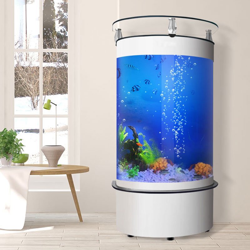 Semicircle sitting room ground vertical fish tank ecological change water free large acrylic aquarium tank