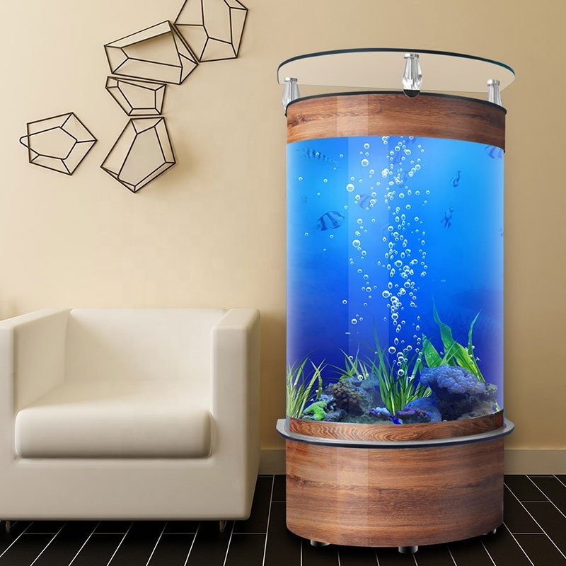 Semicircle sitting room ground vertical fish tank ecological change water free large acrylic aquarium tank