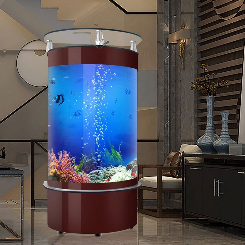 Semicircle sitting room ground vertical fish tank ecological change water free large acrylic aquarium tank