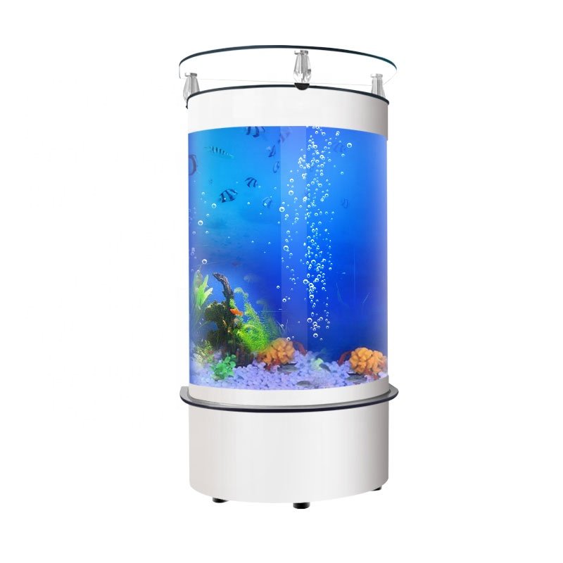 Semicircle sitting room ground vertical fish tank ecological change water free large acrylic aquarium tank