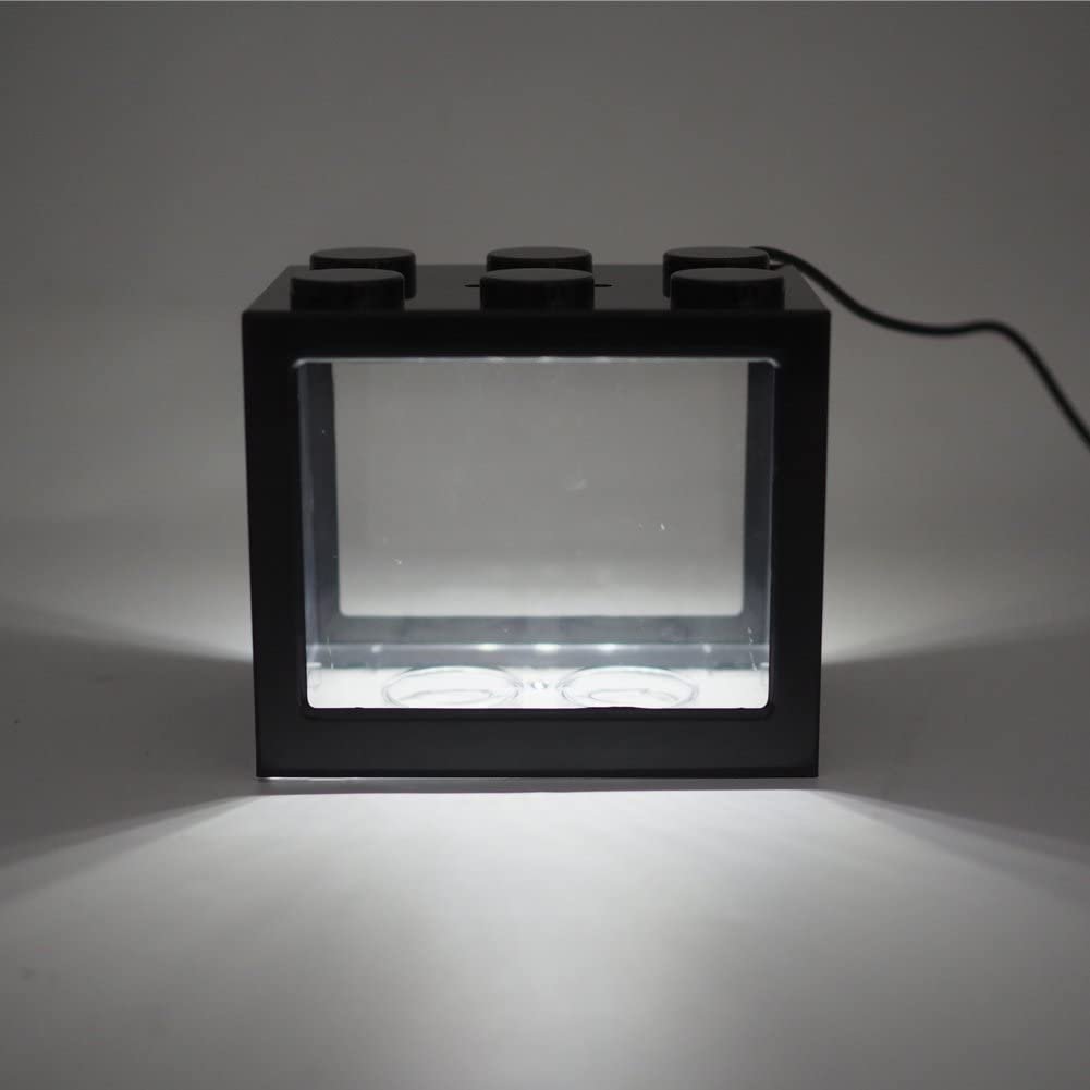 Mini aquarium betta fish tank with USB LED lighting small aquarium office viewing transparent acrylic fish tank