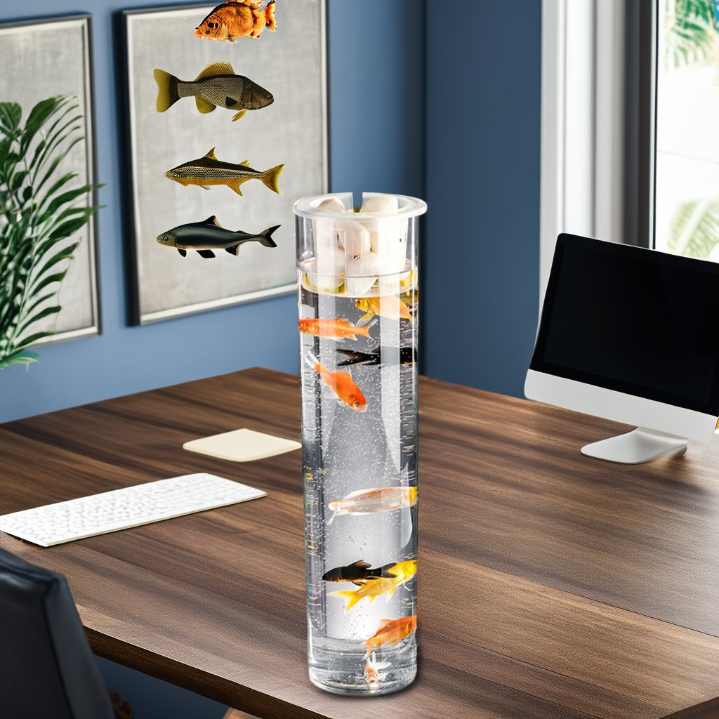 Hot Selling Small Aquarium Ornaments Glass and PET Material round PVC Fish Tank for Growing Plants for Fish Pond