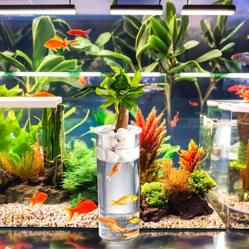 Hot Selling Small Aquarium Ornaments Glass and PET Material round PVC Fish Tank for Growing Plants for Fish Pond