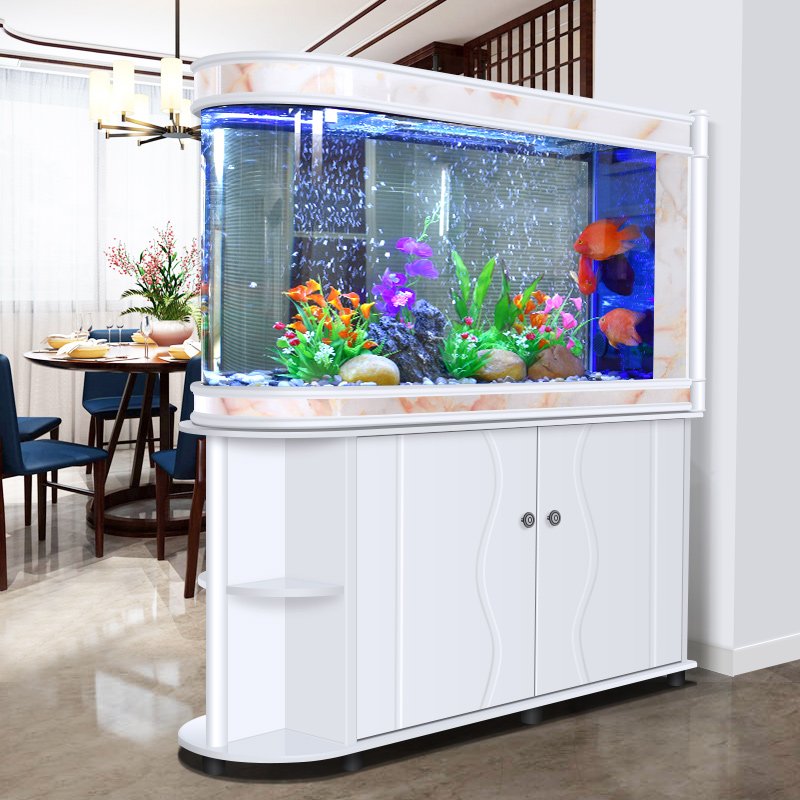 Bullet U-shaped glass fish tank multi-function corner aquarium large bottom filter in living room