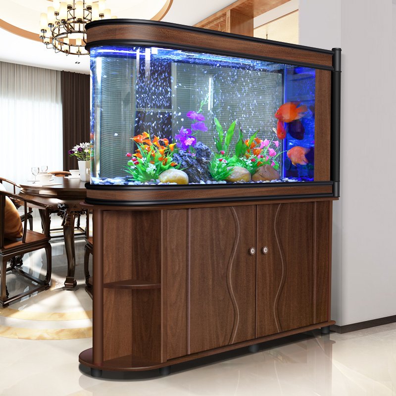 Bullet U-shaped glass fish tank multi-function corner aquarium large bottom filter in living room