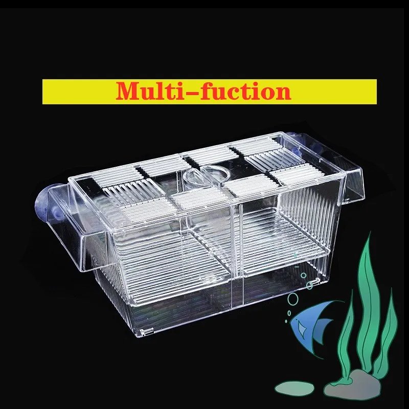 Transparent Acrylic Fish Tank Double Layer Breeding Isolation Box Aquarium Hatchery Incubator Holder