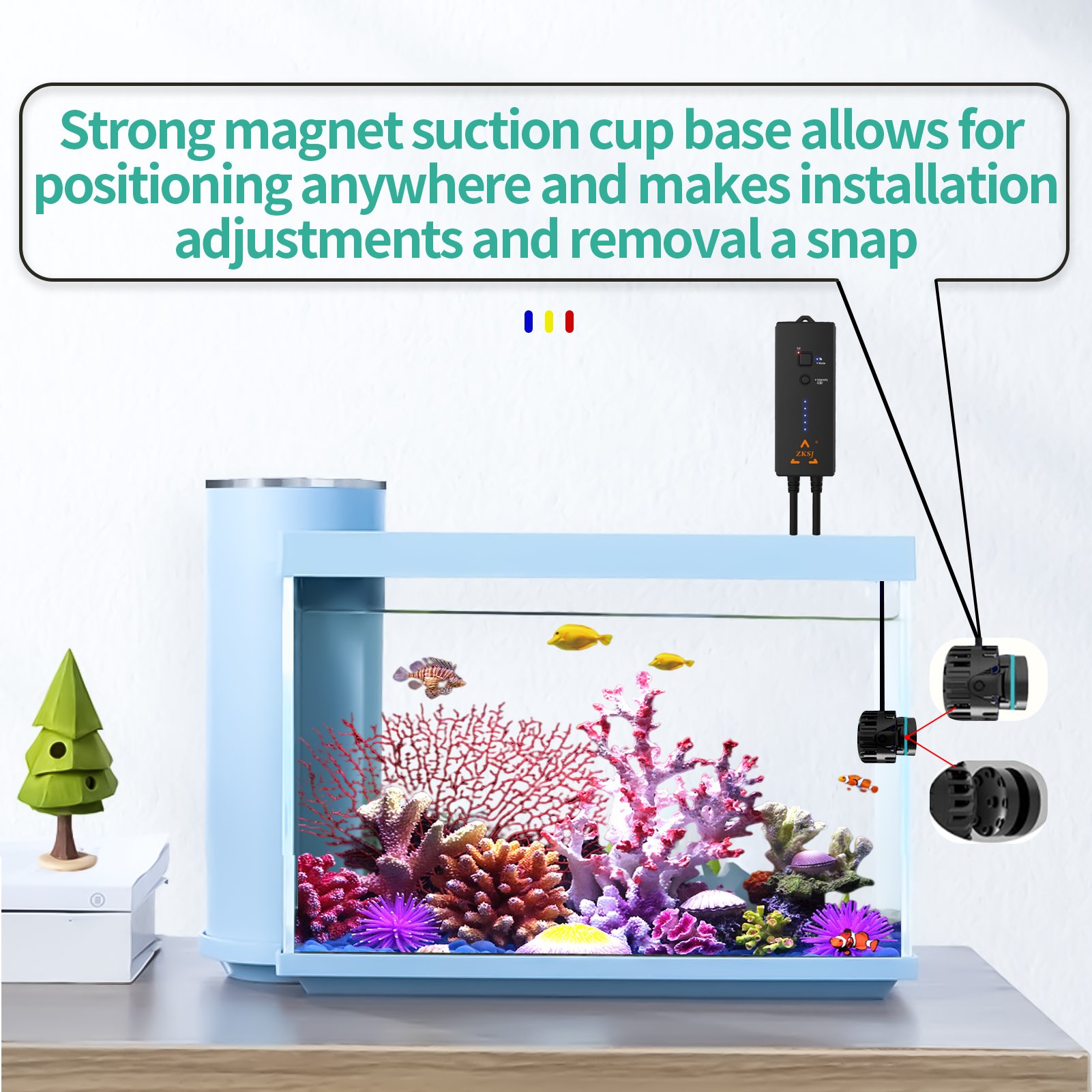 ZKSJ 4000GPH Aquarium Pump Smart Control Aquarium Wave Maker Magnetic Pump with Controller for 100cm Saltwater / Freshwater Tank