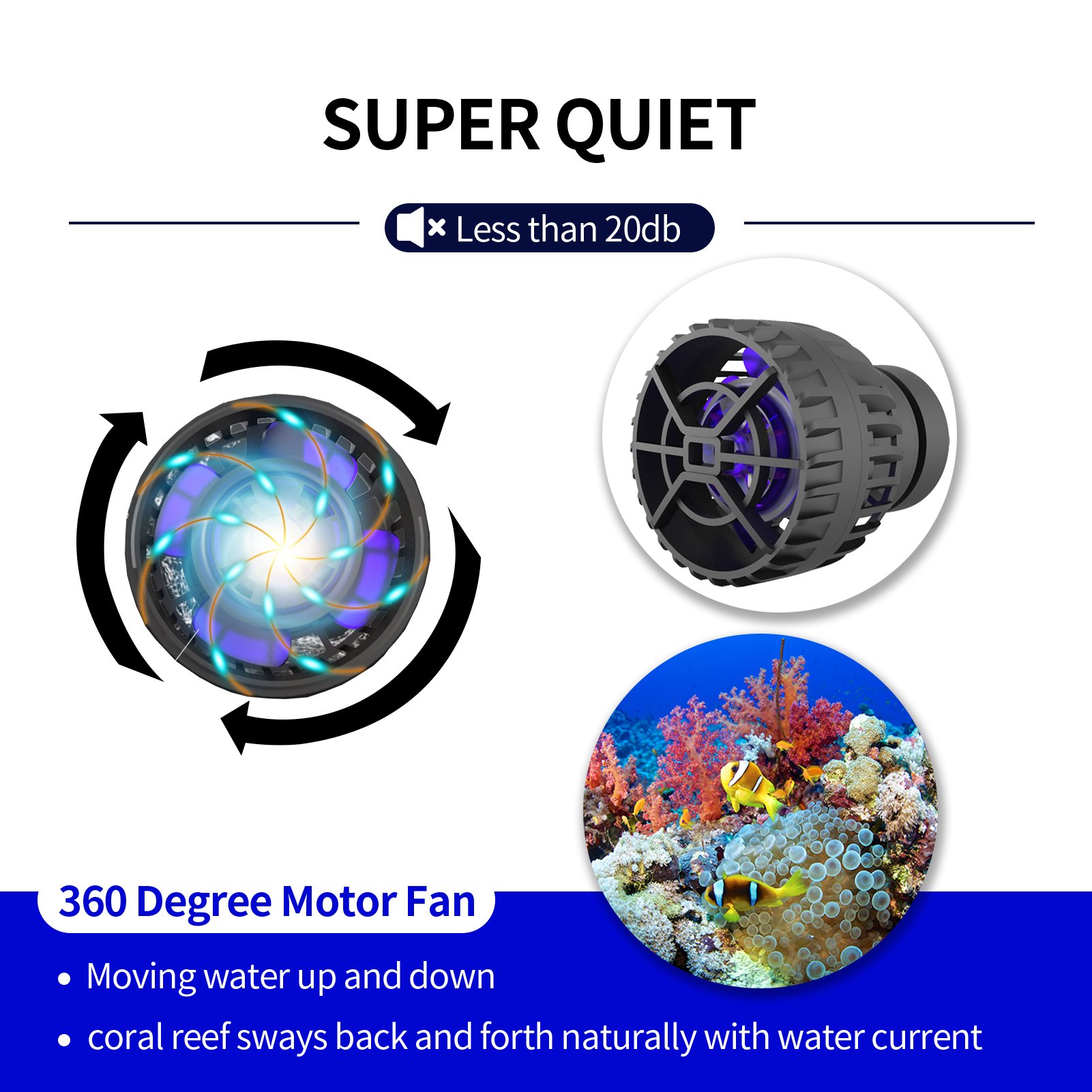 ZKSJ 4000GPH Aquarium Pump Smart Control Aquarium Wave Maker Magnetic Pump with Controller for 100cm Saltwater / Freshwater Tank