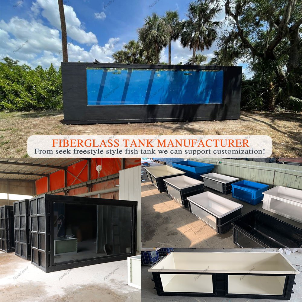 Wholesale custom outdoor large big size frp fiberglass breeding koi aquaculture fish farm pond fish tank aquarium