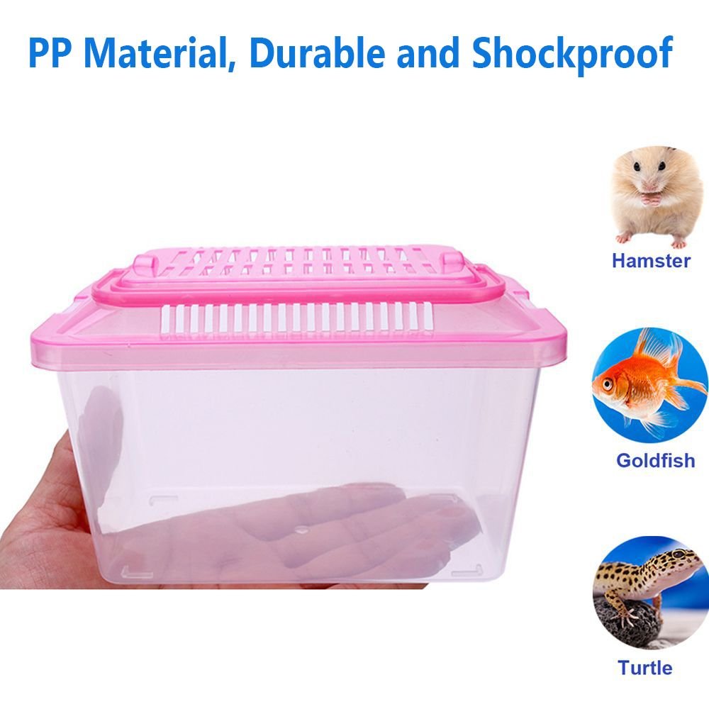 Portable Fish Tank Handheld Plastic Fish Tank Transparent For Traveling Breathable Design Small Aquarium For Turtle and Pet Fish
