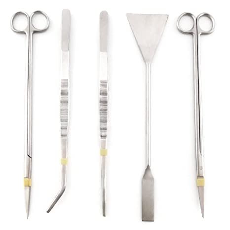 Aquarium Tools Kit Fish Tank Aquascaping Aquatic Plant Tweezers Scissor Spatula Aquarium Tank Aqua scaping Tools 5 in 1