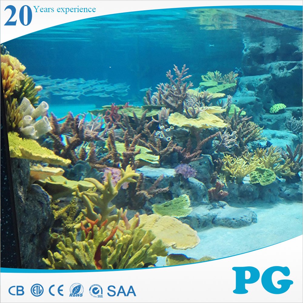 PG Made In Shanghai Soft No Color Change Stylish Aquascape Insert Resin Artificial Corals Reef for Glass Aquarium Decoration
