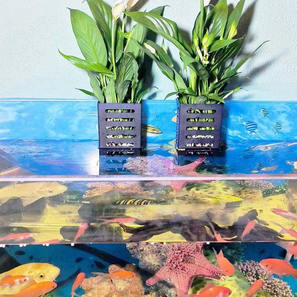 Hanging aquarium accessories planter aquarium plant holder with hooks for emersed plants aquascaping decorations aquarium decor