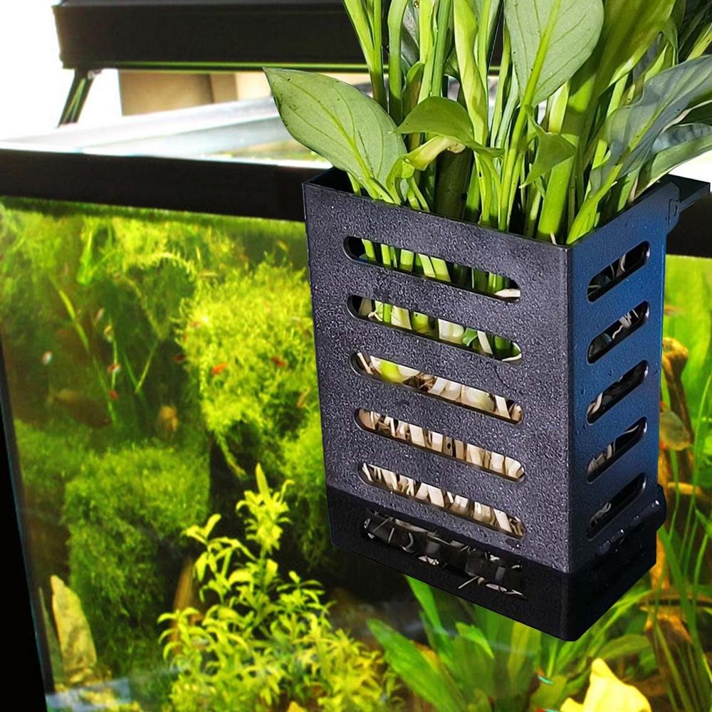 Hanging aquarium accessories planter aquarium plant holder with hooks for emersed plants aquascaping decorations aquarium decor