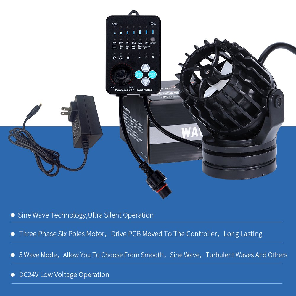 Hsbao Aquarium controllable DC 24V wave maker pump Silent Wavemaker Circulation Propeller Pump bombas de retorno para acuario