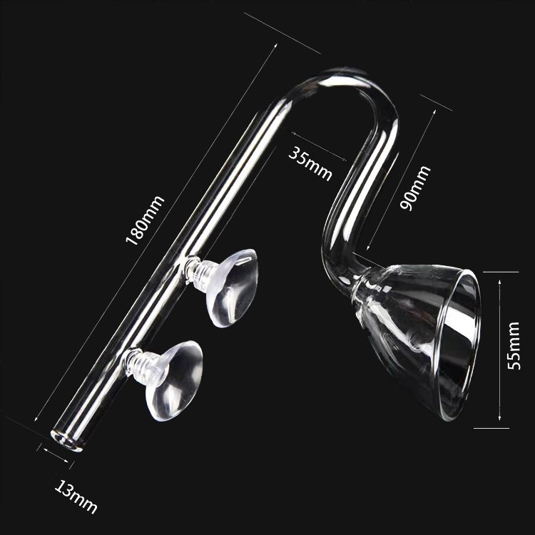 Aquarium glass inlet and outlet with lily and Trumpet Type