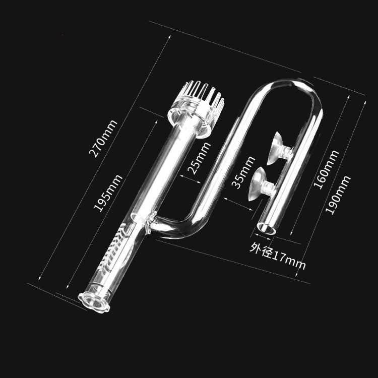 Aquarium glass inlet and outlet with lily and Trumpet Type