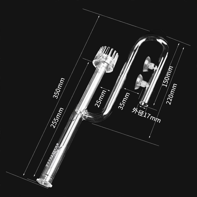 Aquarium glass inlet and outlet with lily and Trumpet Type