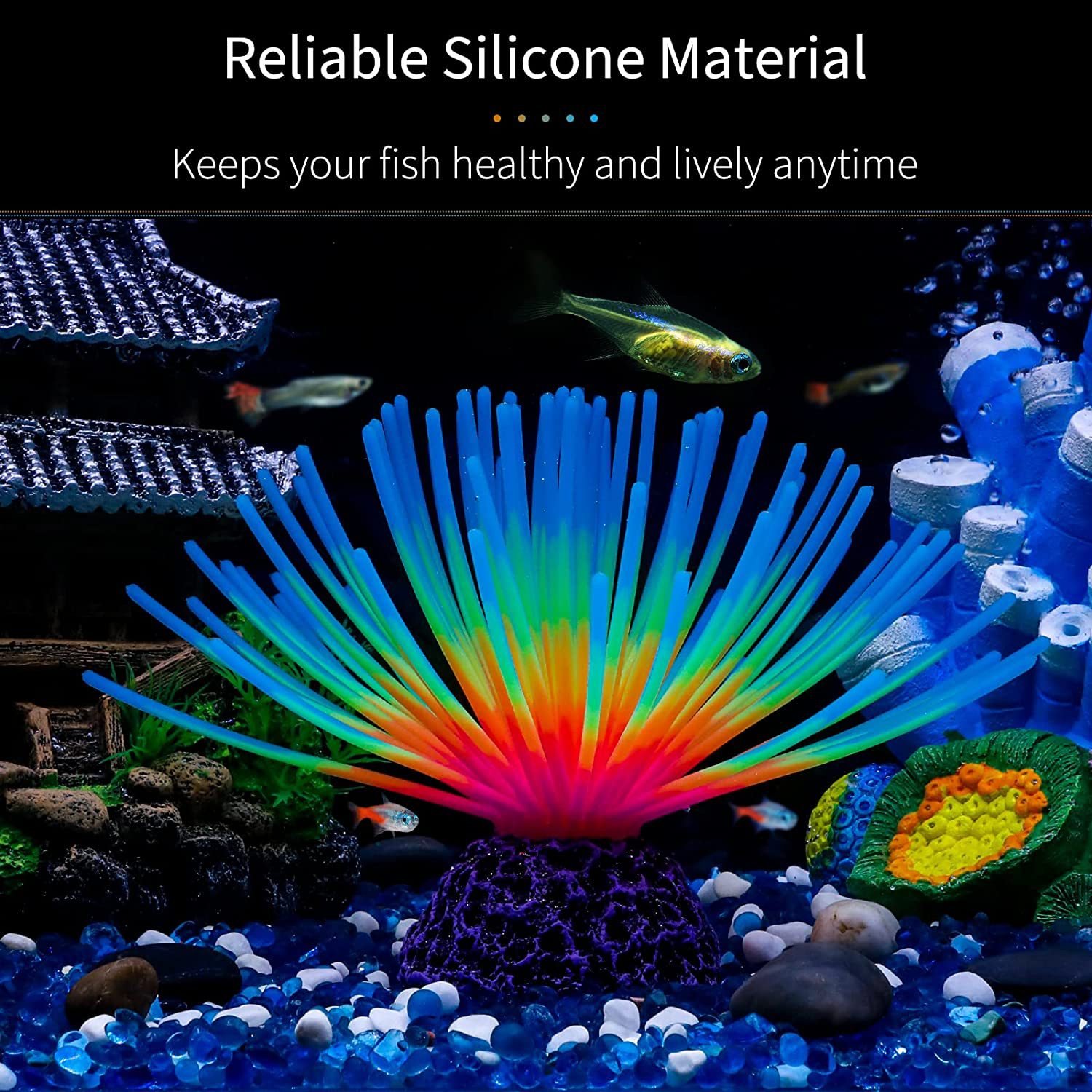 Glowing Fish Tank Decorations Plants Glow Aquarium Mushroom Coral Plant Ornaments Tanks Accessories