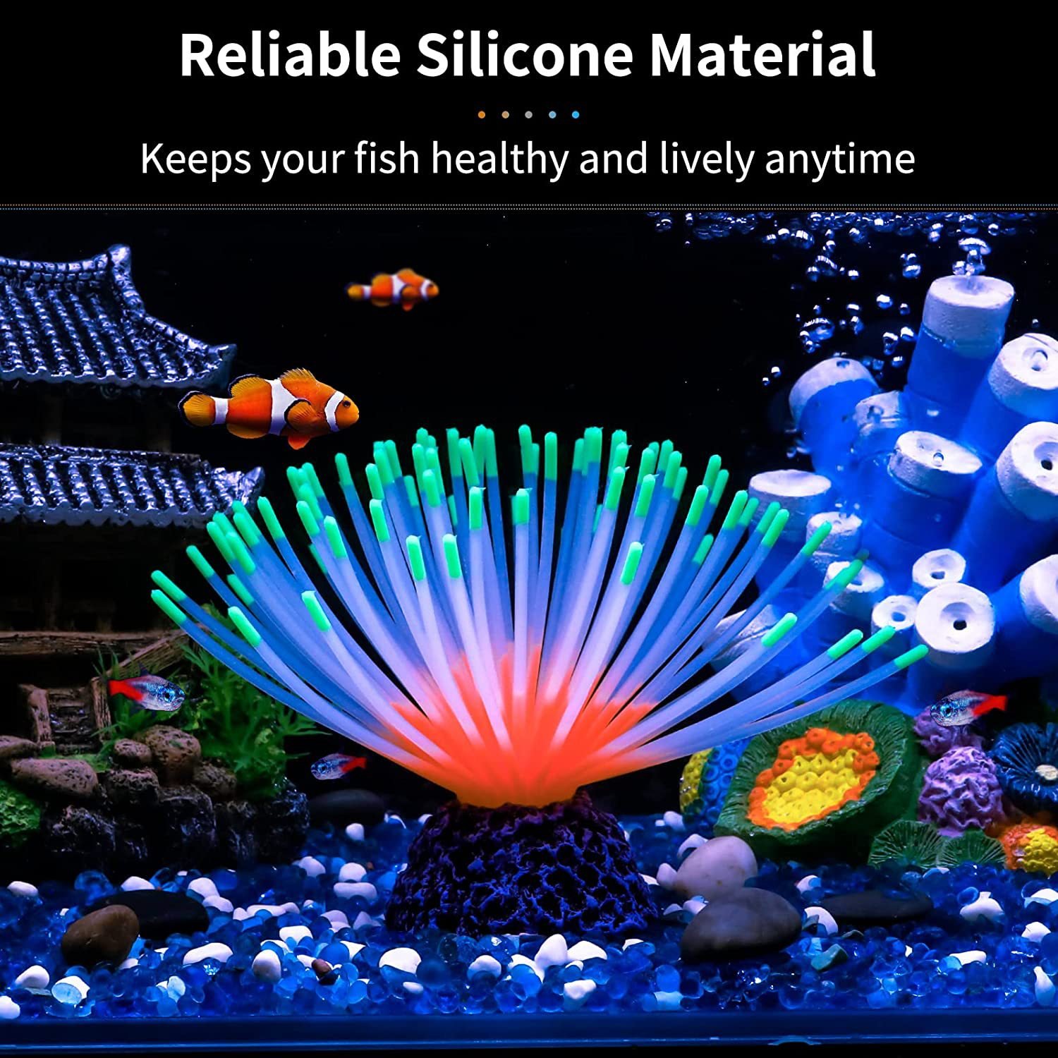 Glowing Fish Tank Decorations Plants Glow Aquarium Mushroom Coral Plant Ornaments Tanks Accessories