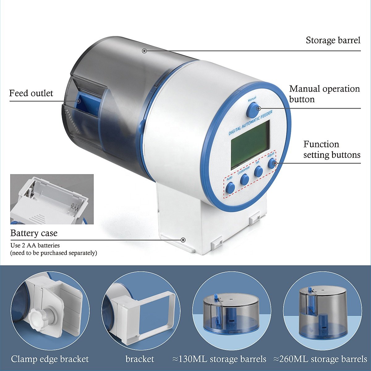 High Quality Factory Price Smart Timing Feeder Smart Aquarium Fish Feeder Adjustable Auto Fish Feeder Feeding Aquarium Tank