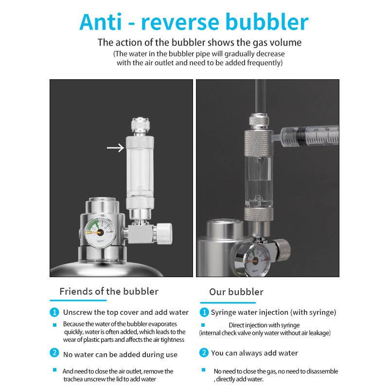 WYIN Aquarium Fish Tank Stainless Steel CO2 Cylinder System DIY Carbon Dioxide cylinder Generator Set for fish tank