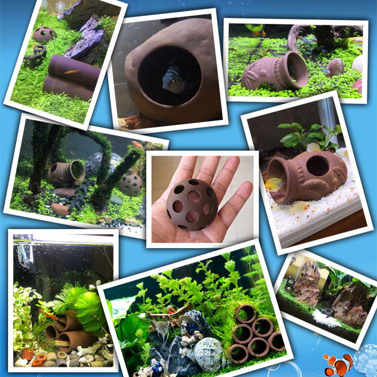 Aquarium Ceramic House for small Fish Shrimp spawn Shelter Breed Fish Tank Pond Shrimp Breeding Ornament Decor Accessory