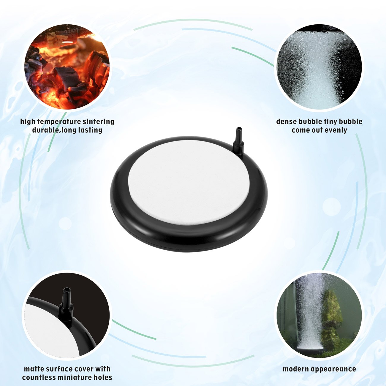 Hygger Small Round Air Stones for Aquariums Oxygen Diffuser Fish Tank Air Bubbler for Hydroponics Aquariums Oxygen Stone