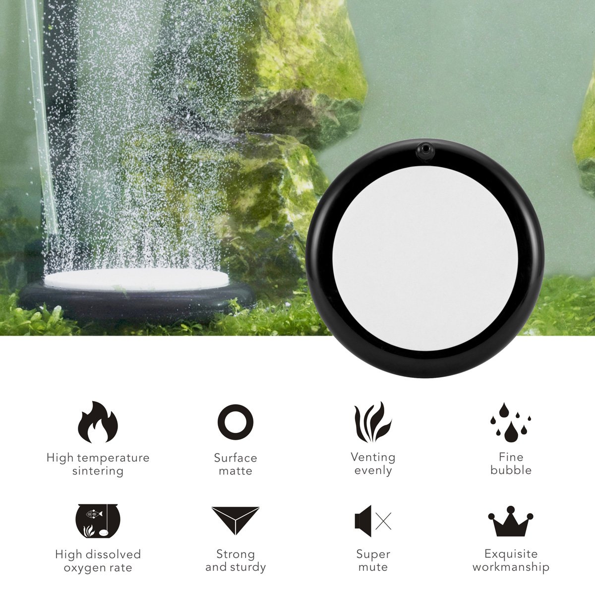 Hygger Small Round Air Stones for Aquariums Oxygen Diffuser Fish Tank Air Bubbler for Hydroponics Aquariums Oxygen Stone