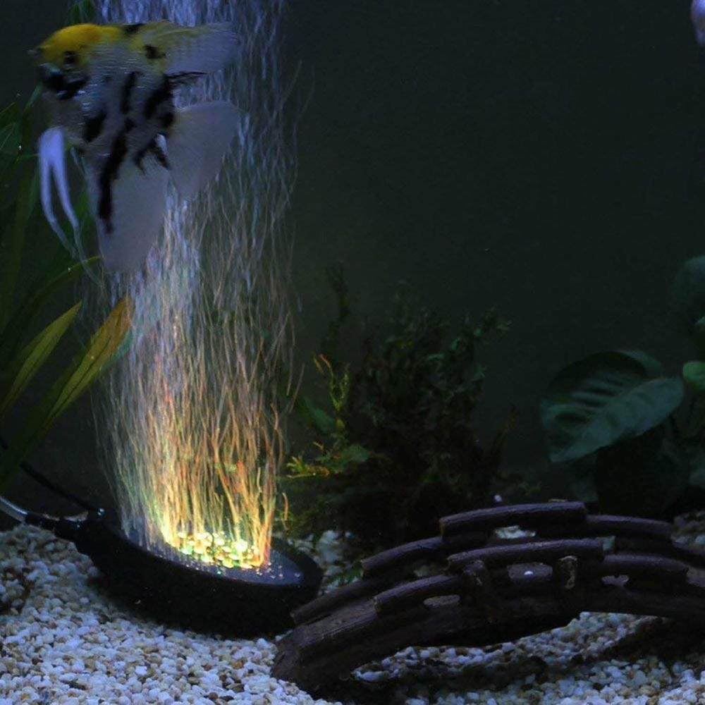 RGB Colorful Change Round Led Underwater Light 12v IP68 Fish Tank Aquarium Air Bubble Stone Light