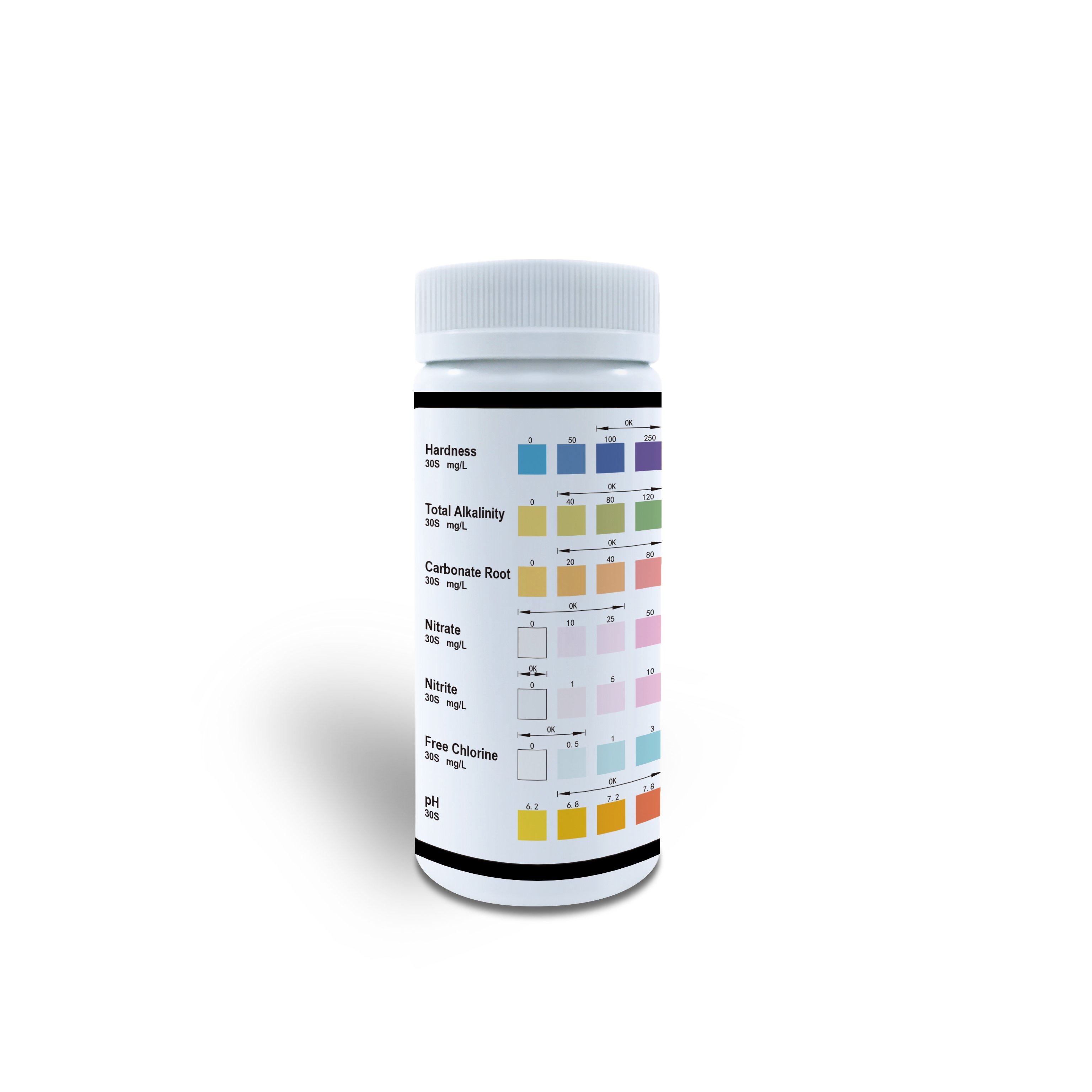 7 parameters Water Test Strips for aquarium 7 in 1 Water Test Kit W-7 for fish pond swimming pool test